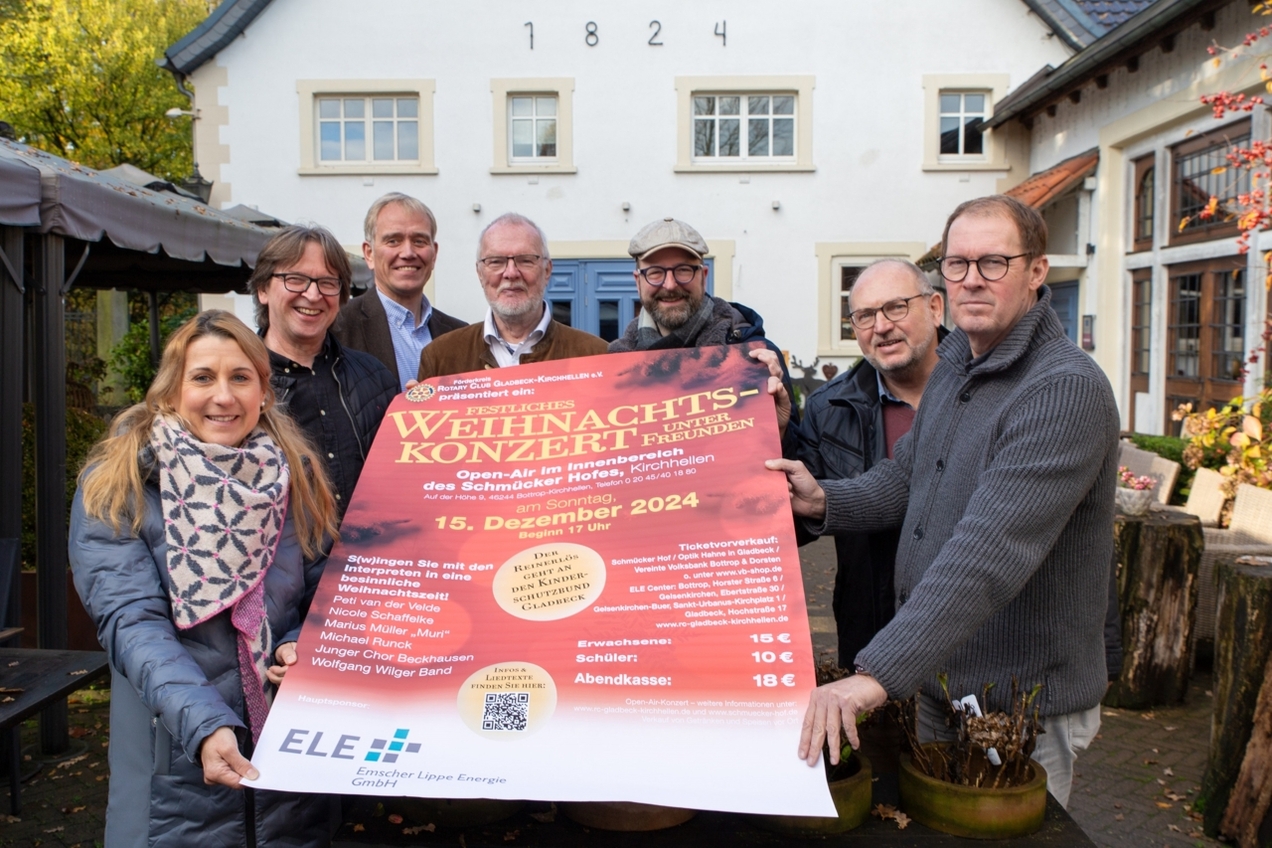 Vertreter des Kinderschutzbundes, die Rotarier sowie die musikalische Leitung freuen sich auf zahlreiche Gäste beim diesjährigen Benefizkonzert.