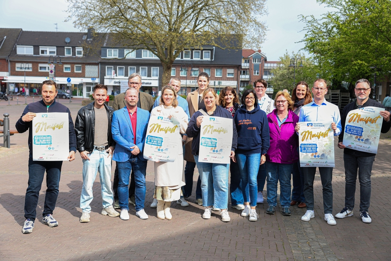 Die Kirchhellener Werbegemeinschaft und weitere Beteiligte freuen sich auf zahlreiche Besucher beim großen Maifest.