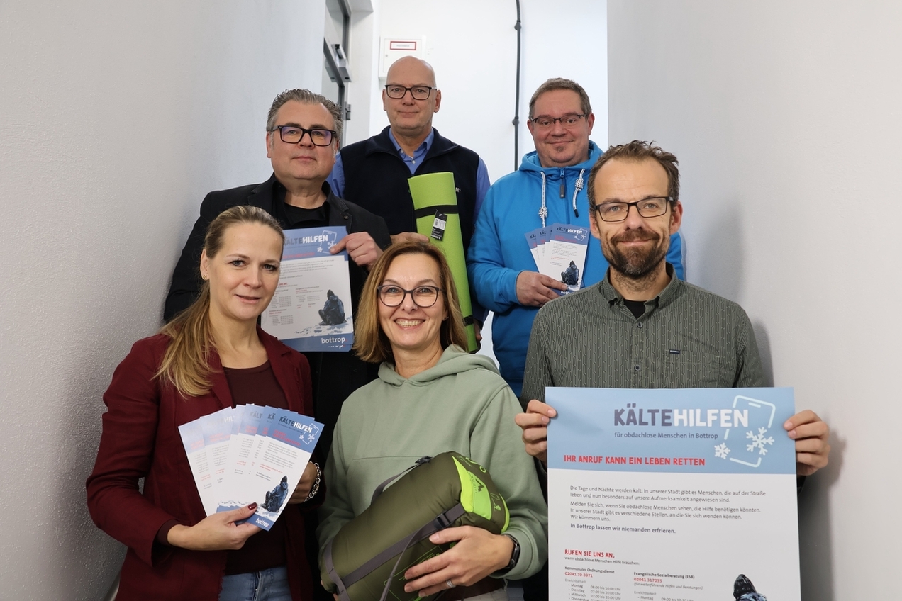 Die Initiatoren von Sozialamt, Evangelischer Sozialberatung und Ordnungsamt möchten auf die Bottroper Kältehilfe aufmerksam machen.