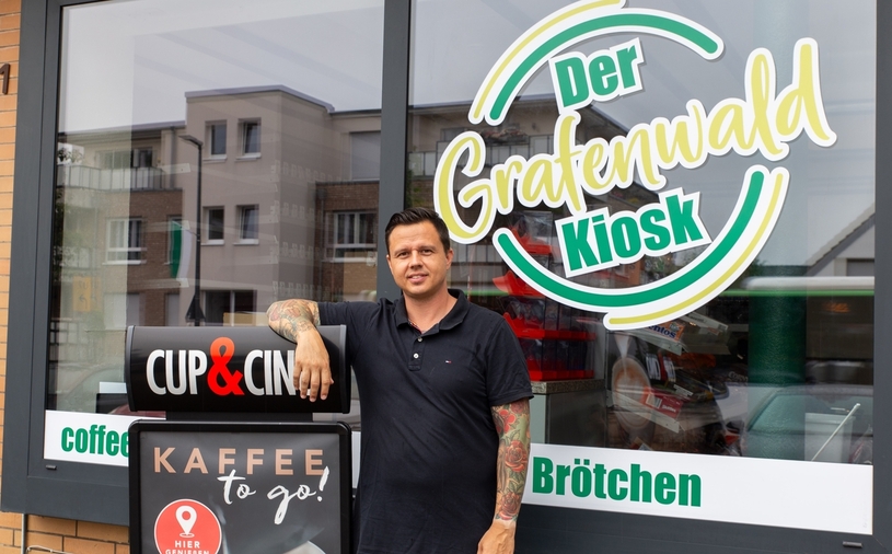 Timo Schubert hat sich vor drei Jahren den Traum vom eigenen Kiosk in Kirchhellen-Grafenwald erfüllt und seither einige Aktionstage anbieten können.