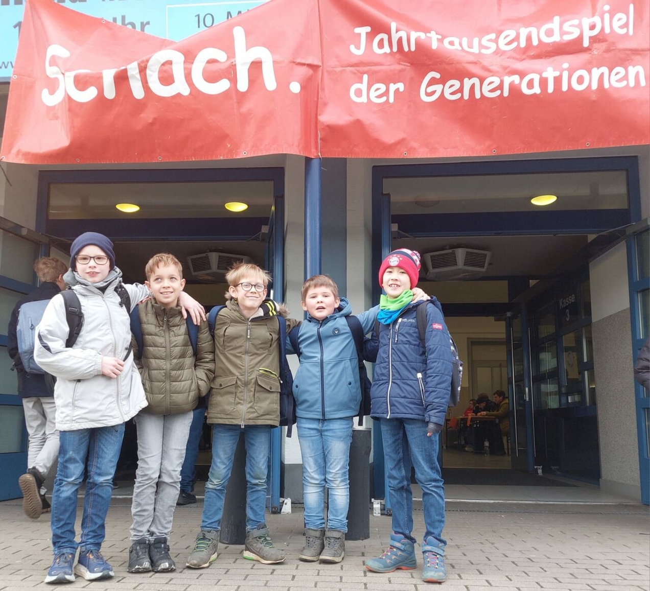 Benedikt Sueck (v.l.), Jan Ebbing, Mats Echterhoff, Jan-Hugo Nothelle und Jakob Baumgarten bei den Landesmeisterschaften in Hamm.